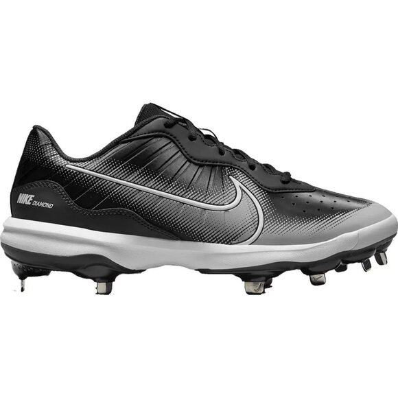Nike Men's Alpha Huarache Varsity 4 Metal Baseball Cleats Black/Grey Size 13